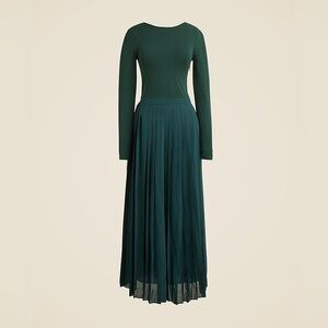J. Crew Green Pleated Ballet Dress in Stretch cotton blend Small and Medium. NWT